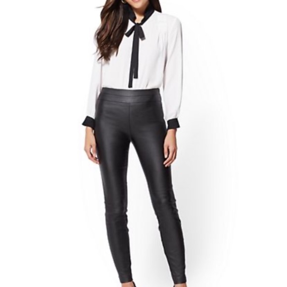 Studio Black Faux Leather Pants | Poshmark